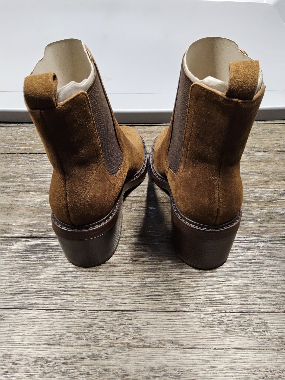 NWOT Sz 6.5 Marc Fisher Brown Suede Modesty Ankle Boots - Picture 5 of 10